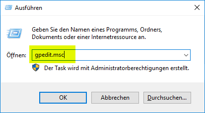 Windows Server 2016 Computerkonfiguration mit gpedit.msc aufrufen