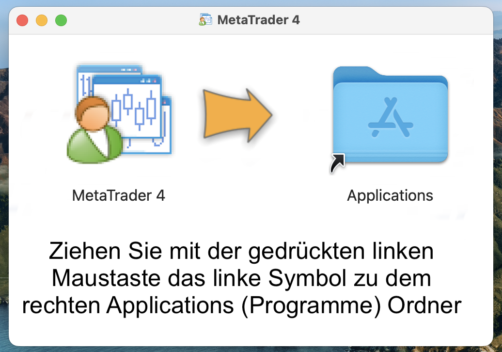 Kopieren der MetaTrader 4 Datei zu Apple MacOS